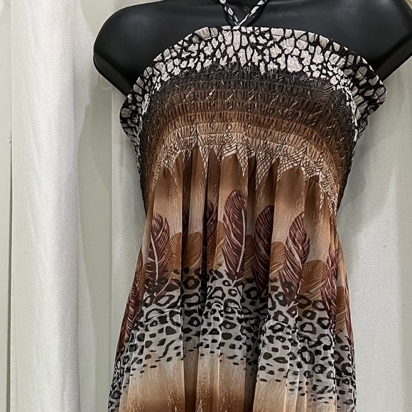 Lapis Anthropologie Convertible Dress/Skirt FloralAnimal Print Size Large - Picture 2 of 2